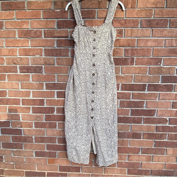 Japna Dresses & Skirts - Japna Leopard Print Button Front Midi Dress Size Medium